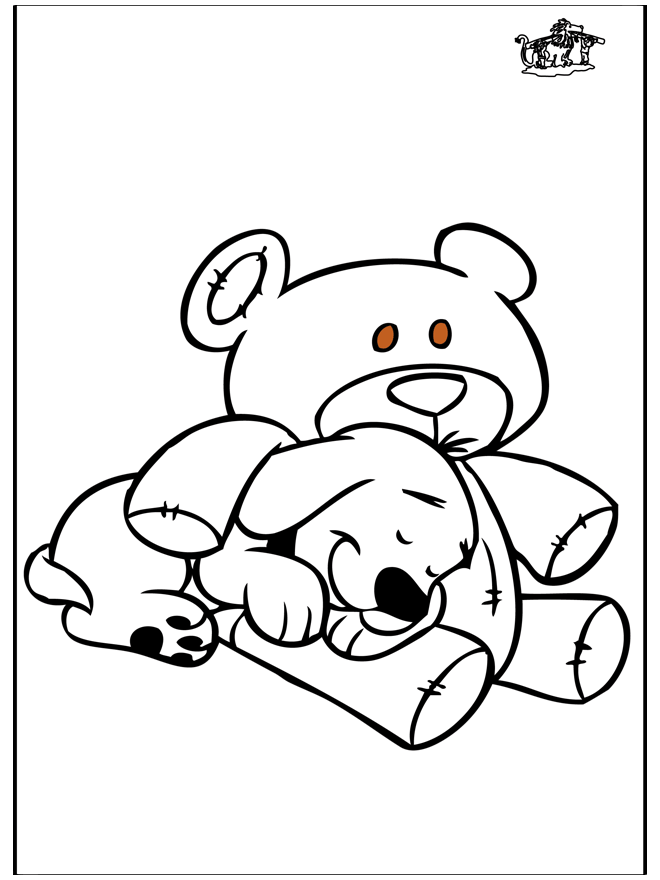 Chien et Ours - Coloriages Animaux de la ferme