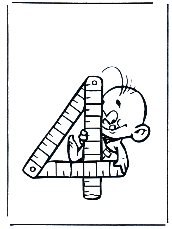 Chiffre 4 - Coloriages alphabet