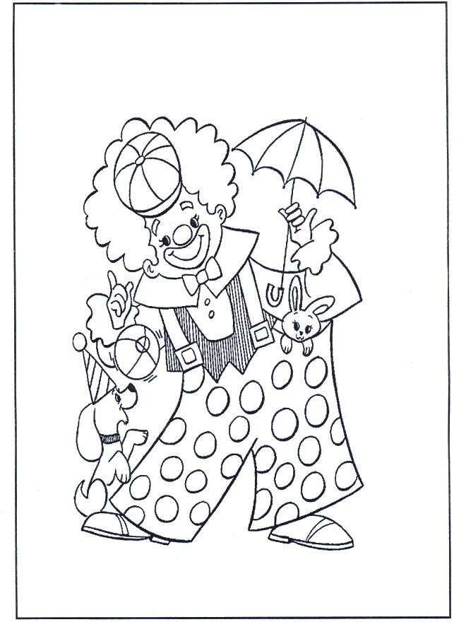 Clown de cirque - Coloriages Cirque