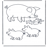 Coloriages d'animaux - Cochon