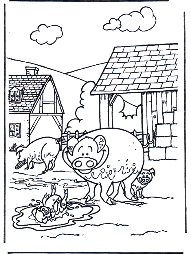 Cochons 3 - Coloriages Animaux de la ferme
