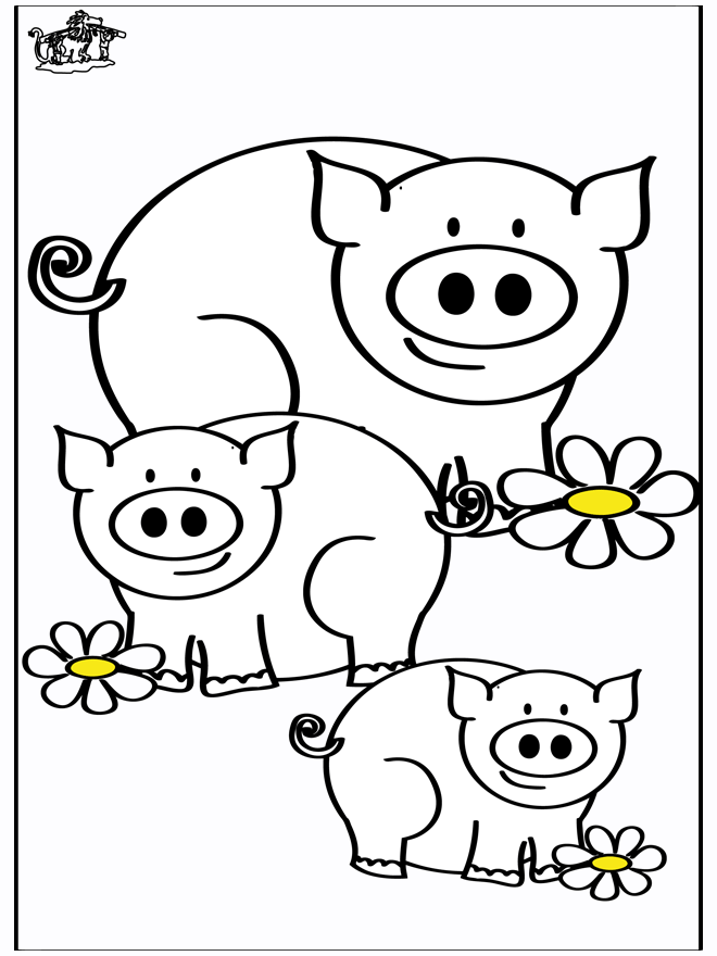 Cochons 4 - Coloriages Animaux de la ferme