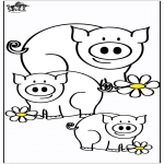 Coloriages d'animaux - Cochons 4