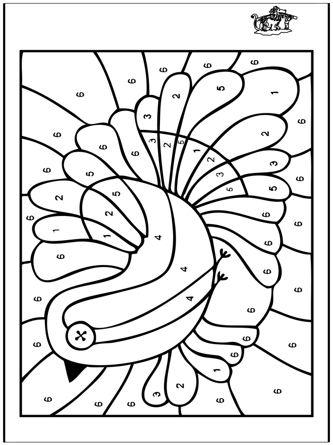 Coloriage à numéro 4 - Coloriages à numero