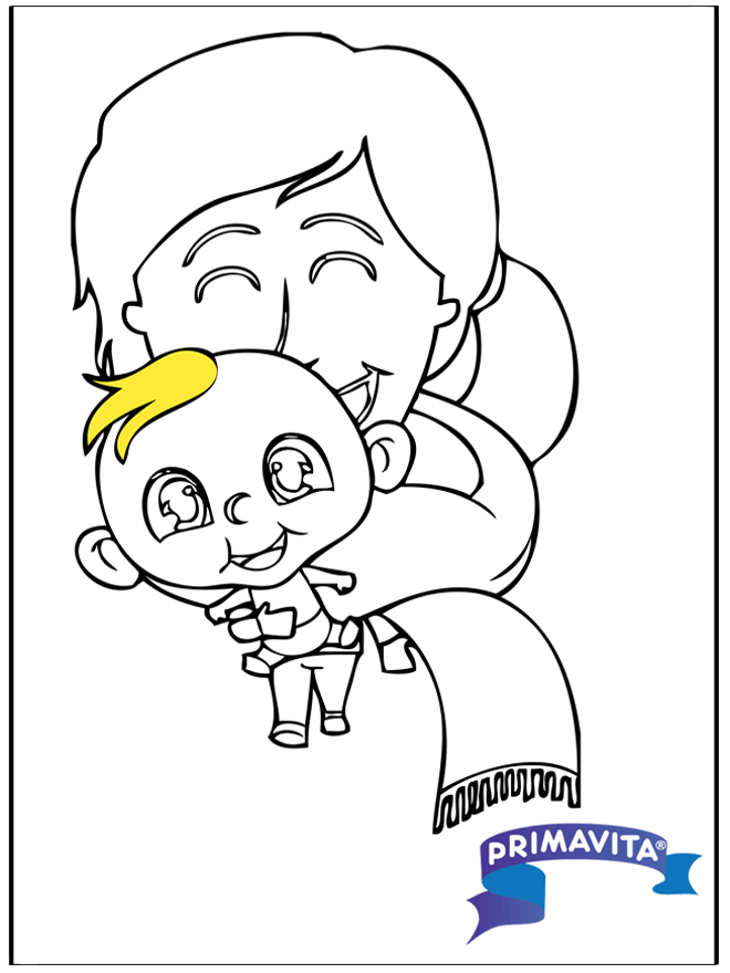 Coloriage bébé 2 - Coloriages Naissance