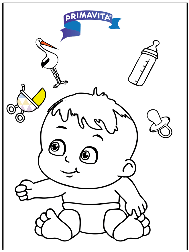 Coloriage bébé 3 - Coloriages Naissance