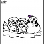 Coloriages hiver - Coloriage de bonhomme de neige 2