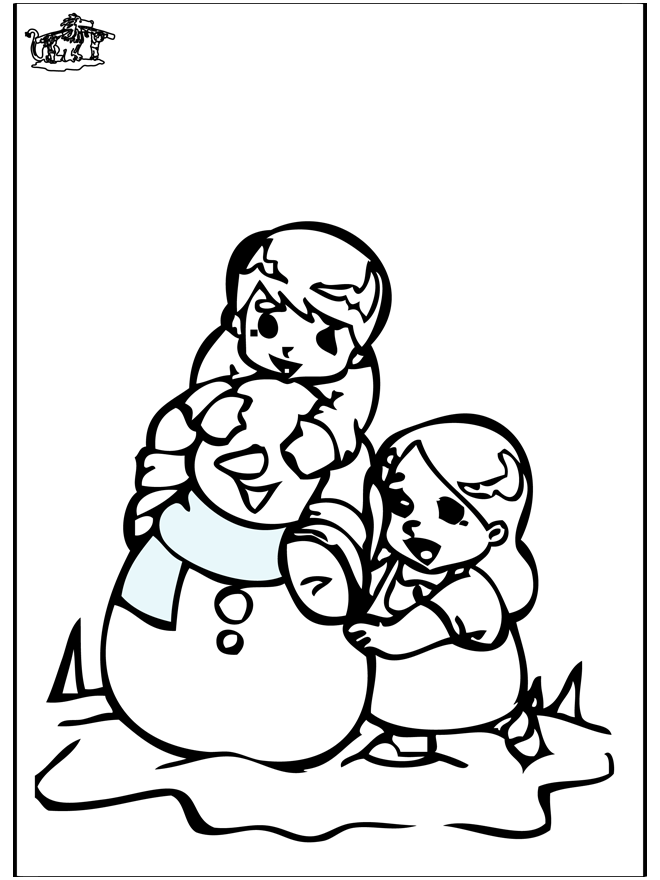 Coloriage de bonhomme de neige 3 - Neige