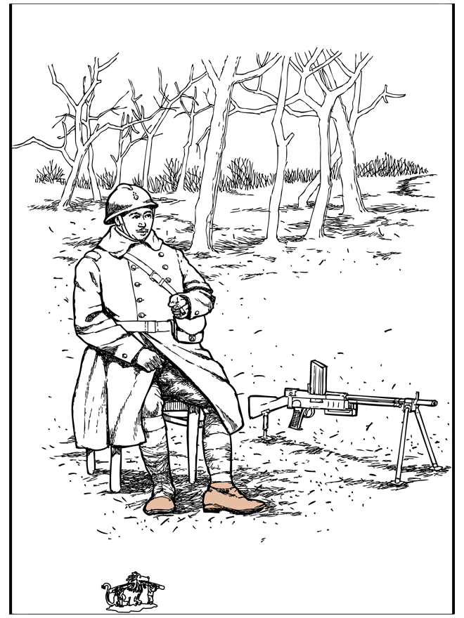 Coloriage soldat 1 - Coloriages assortis