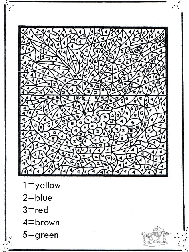 Colorie les numéros - Coloriages à numero