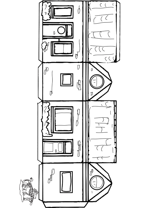 Construis ta maison 1 - Coloriages Maisons