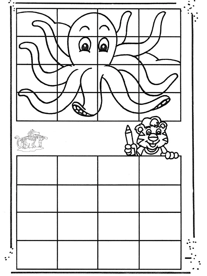 Copie la pieuvre - Bricoler dessiner à nouveau