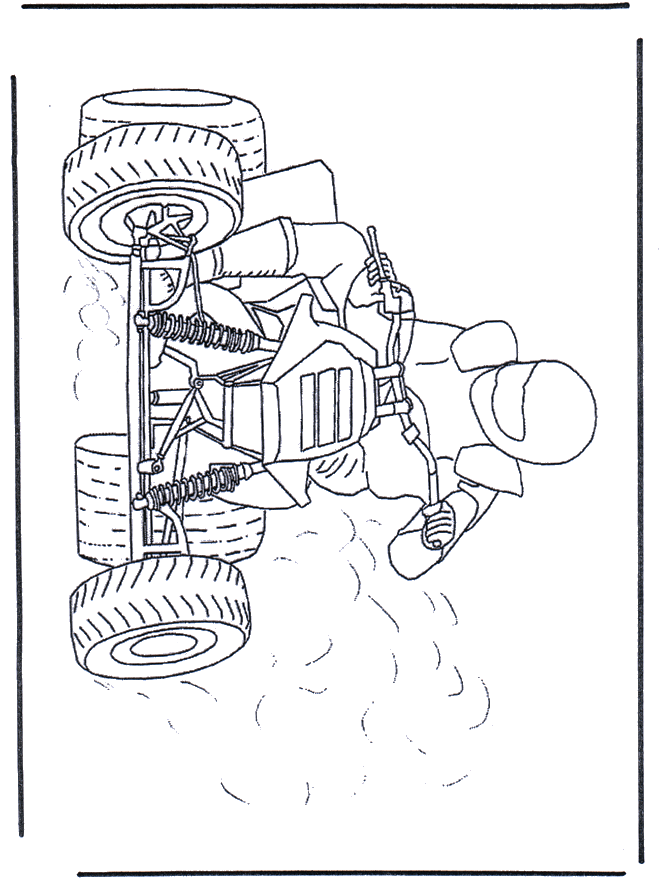 Coureur de quad - Coloriages assortis