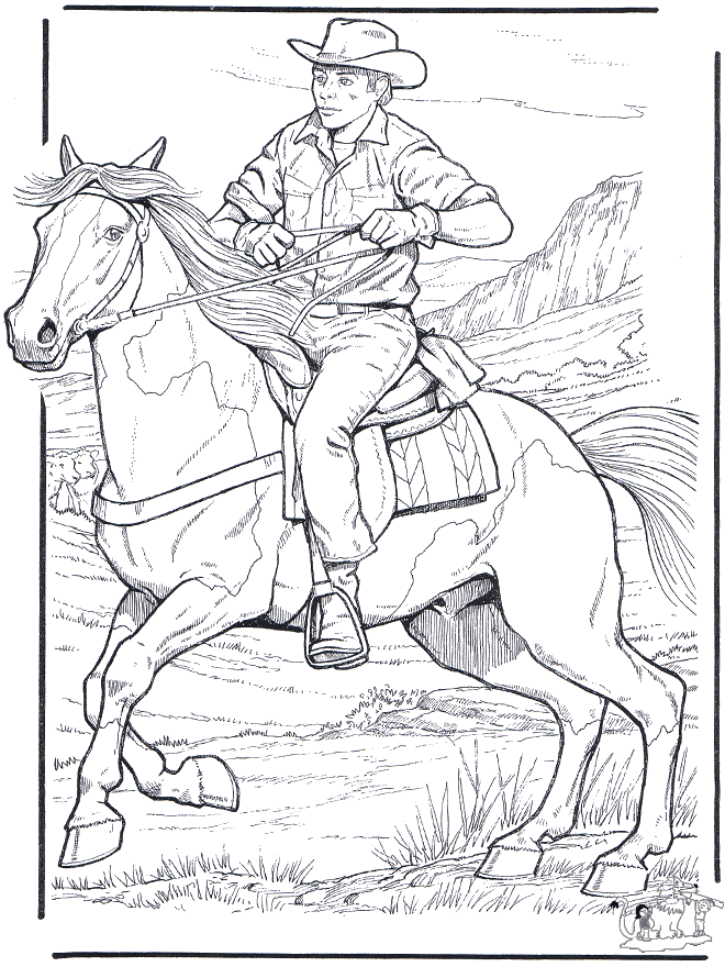 Cowboy avec cheval - Chevaux