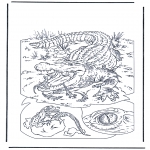 Coloriages d'animaux - Crocodile 1