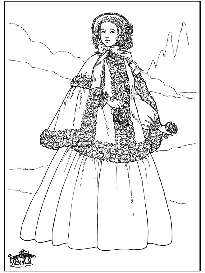Dame du 19e siècle 1 - Coloriages assortis