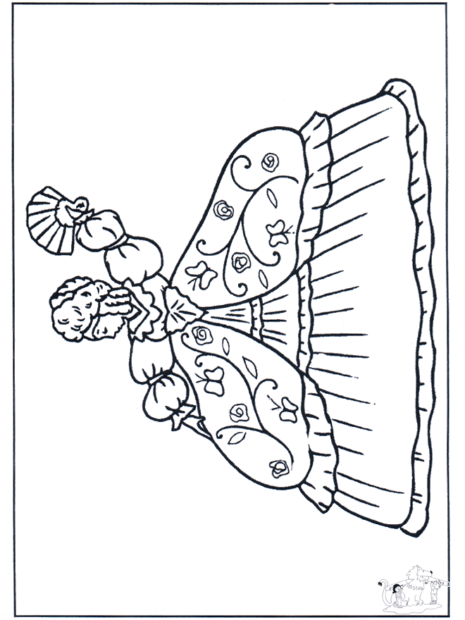 Dame médiévale - Coloriages Moyen-Age