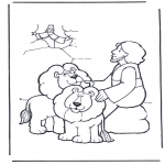 Coloriages Bible - Daniel en fosse de lions 2