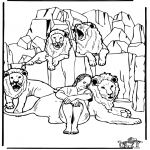 Coloriages Bible - Daniel en fosse de lions 3