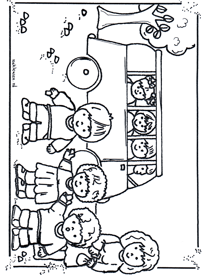 Dans l'autobus à l'école - Coloriages Ecole