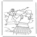 Coloriages Bible - David et Goliath 2