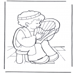 Coloriages Bible - David et sa lyre