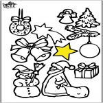 Coloriages Noël -  Décorations de Noël 4