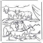 Coloriages Bible - Des animaux dans l'arche