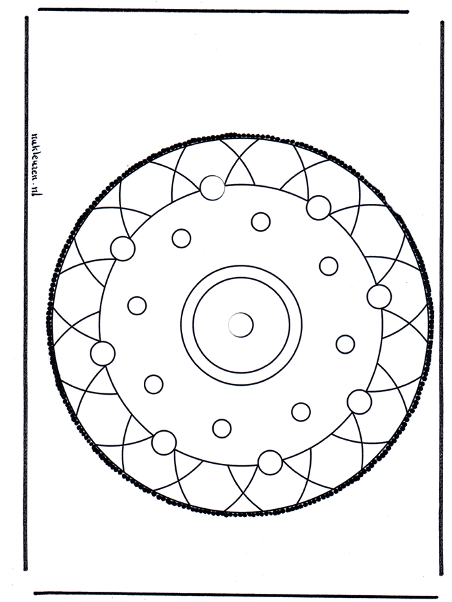 Dessin à piquer 25 - Carte à piquer Mandala bricoler