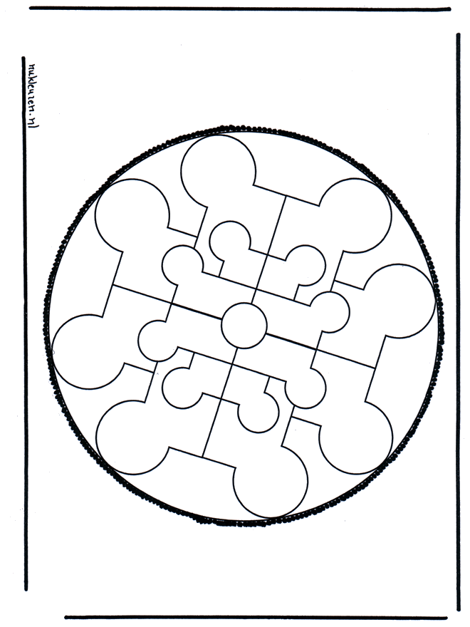 Dessin à piquer 36 - Carte à piquer Mandala bricoler