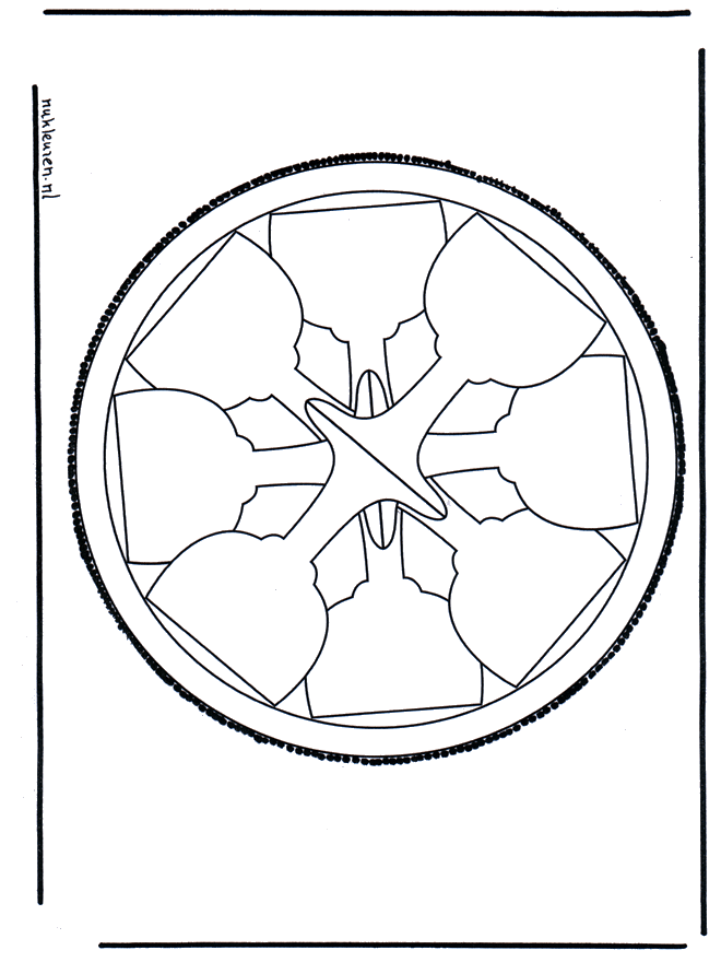 Dessin à piquer 40 - Carte à piquer Mandala bricoler