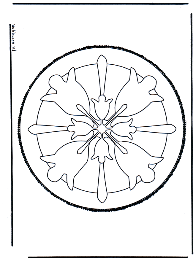 Dessin à piquer 42 - Carte à piquer Mandala bricoler