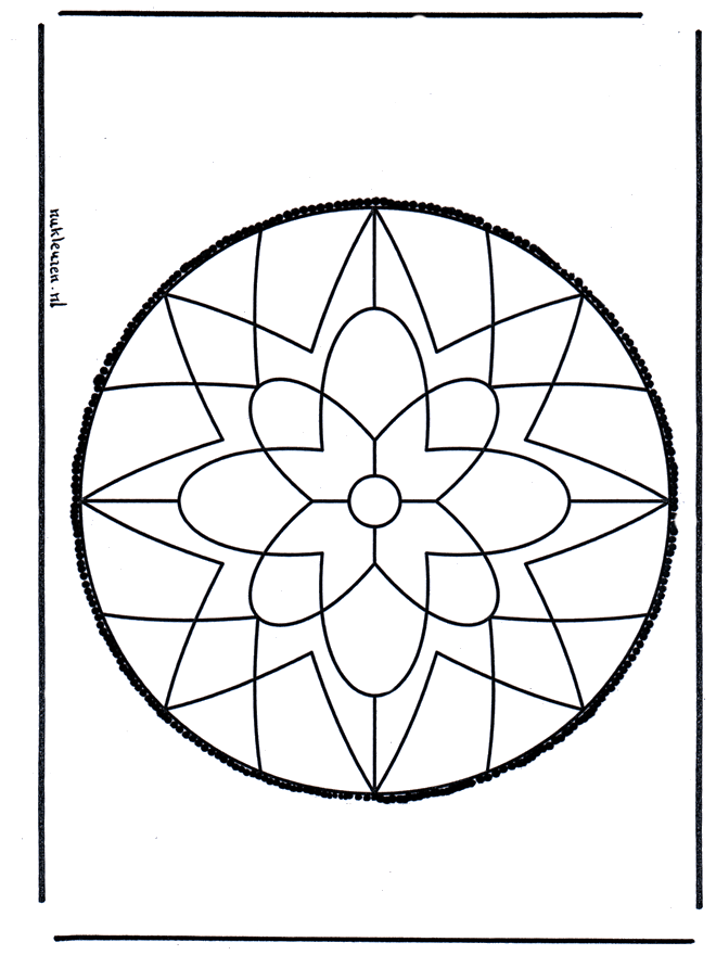 Dessin à piquer 9 - Carte à piquer Mandala bricoler