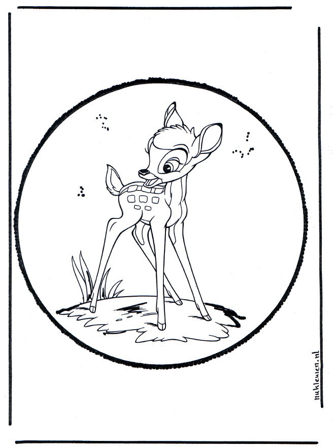 Dessin à piquer - Bambi 2 - Bricoler cartes à piquer personnages de bande dessinée 
