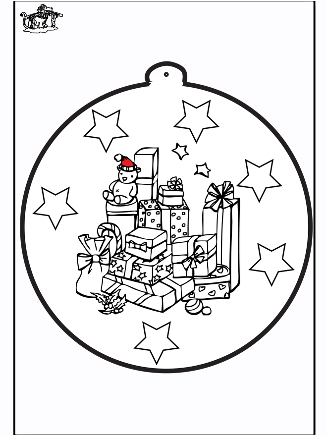Dessin à piquer - cadeau de Noël 1 - Cartes de piquer Noël