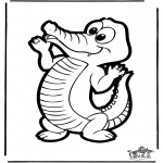 Bricolage cartes de piquer - Dessin à piquer - Crocodile