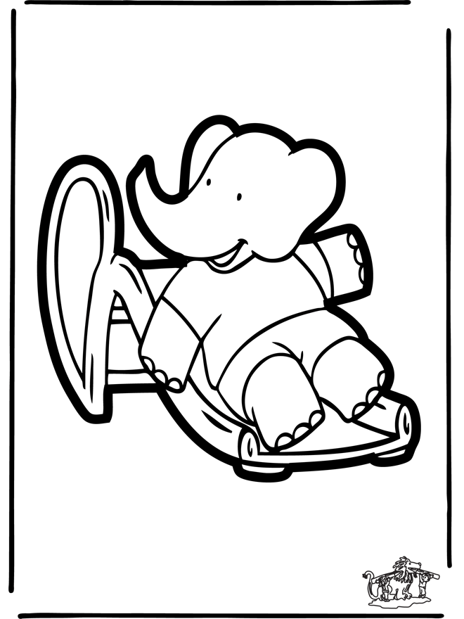 Dessin à piquer de Babar 3 - Bricoler cartes à piquer personnages de bande dessinée 