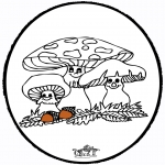 Bricolage cartes de piquer - Dessin à piquer - Fungi