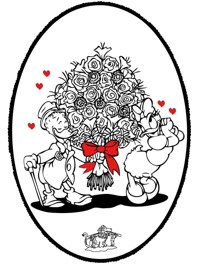 Dessin à piquer Saint Valentin - Bricoler cartes à piquer personnages de bande dessinée 