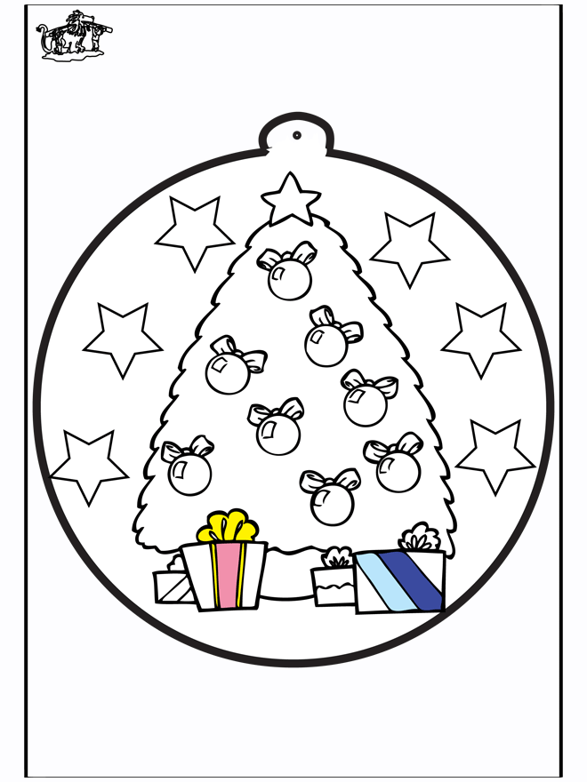 Dessin à piquer - Sapin de Noël 1 - Cartes de piquer Noël