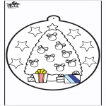 Coloriages Noël - Dessin à piquer - Sapin de Noël 1