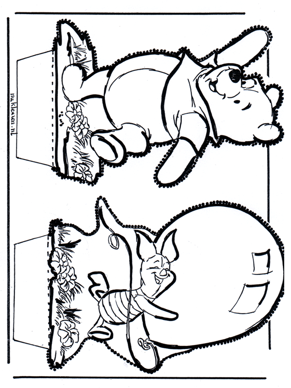 Dessin à piquer - Winnie l'Ourson 5 - Bricoler cartes à piquer personnages de bande dessinée 