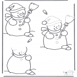 Bricolage coloriages - Dessine ton bonhomme de neige