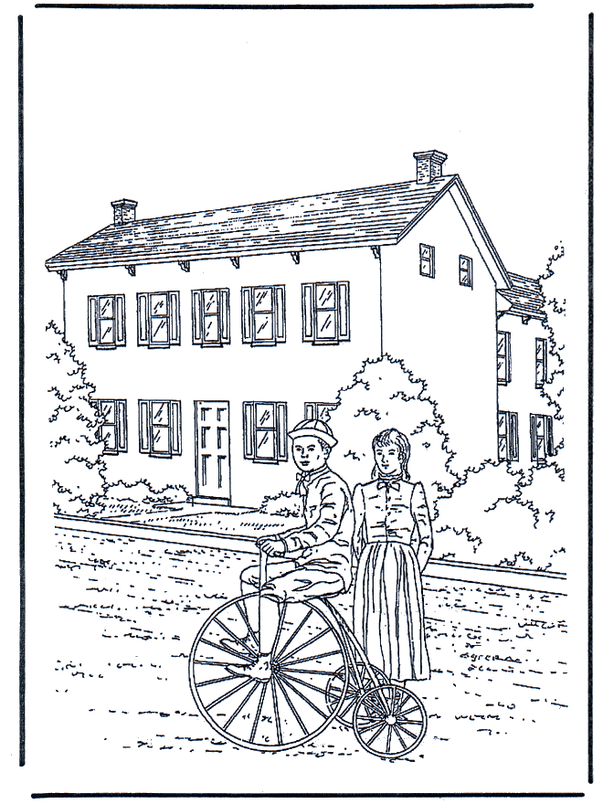 Devant la maison - Coloriages Maisons