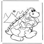 Coloriage thème - Dino avec oeuf de Pâques