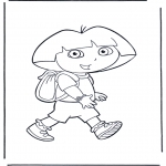 Coloriages pour enfants - Dora avec sac à dos