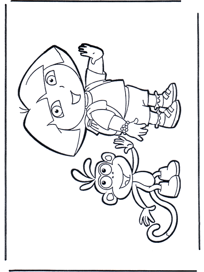 Dora et Boots - Coloriages Dora