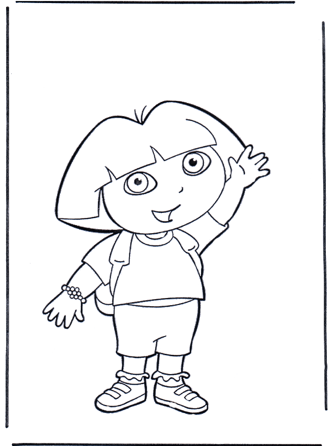 Dora salue - Coloriages Dora