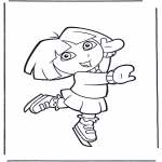 Coloriages pour enfants - Dora sur patins