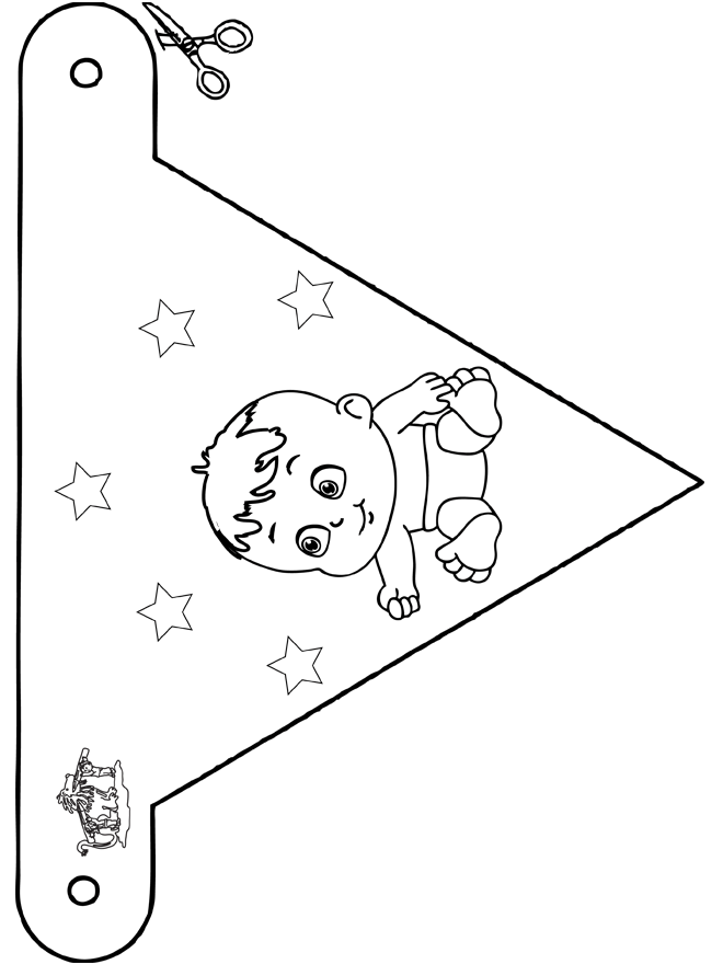 Drapeau - bébé 4 - Coloriages Naissance